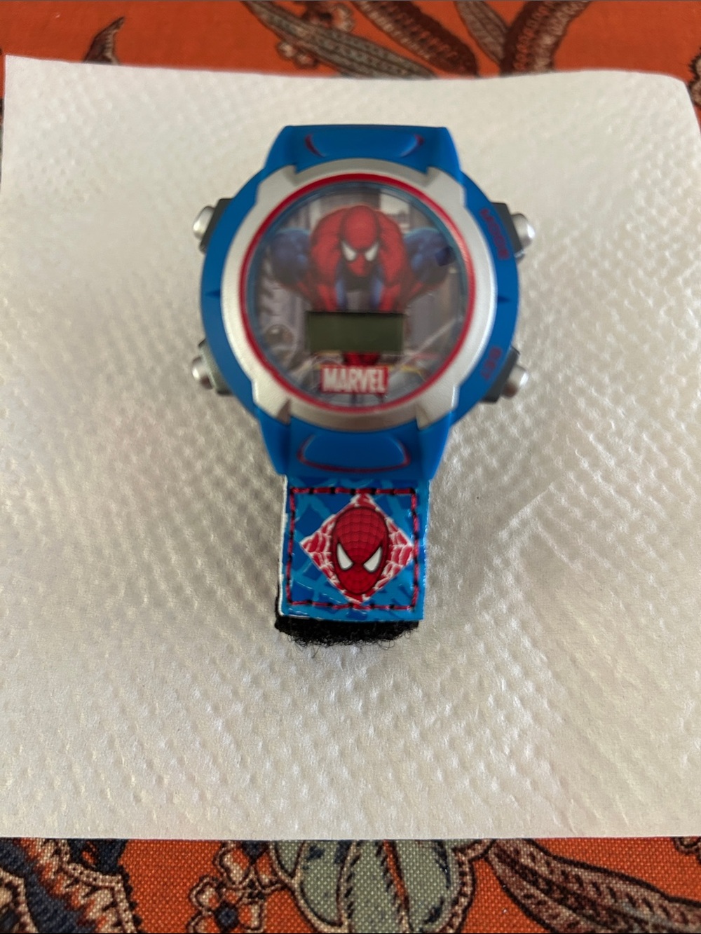 Marvel Spider-Man Kids Blue Digital Watch with Red Accents